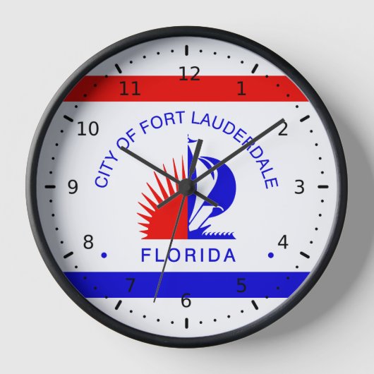 Flagge von Fort Lauderdale, Florida Uhr (Vorderseite)