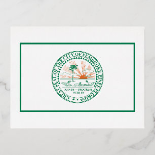 Flagge von Fort Pembroke Pines, Florida Folien Feiertagspostkarte