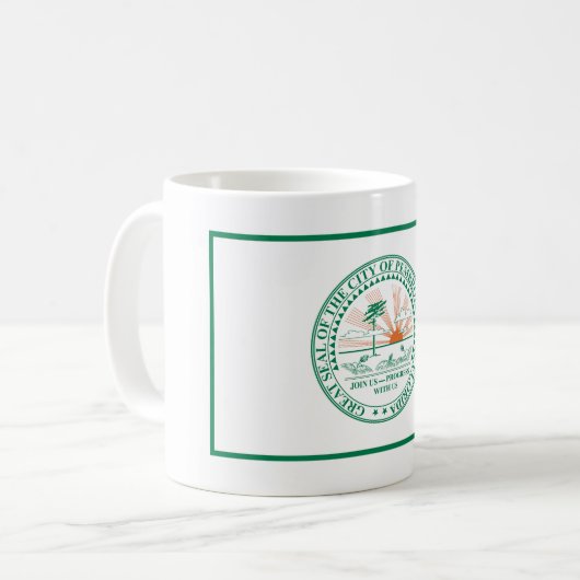 Flagge von Fort Pembroke Pines, Florida Kaffeetasse (Vorderseite Links)