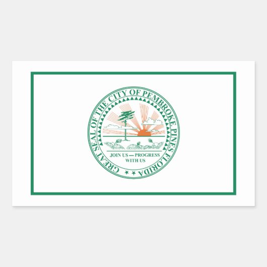 Flagge von Fort Pembroke Pines, Florida Rechteckiger Aufkleber (Vorderseite)