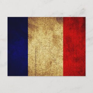 Flagge von France Grunge Postkarte