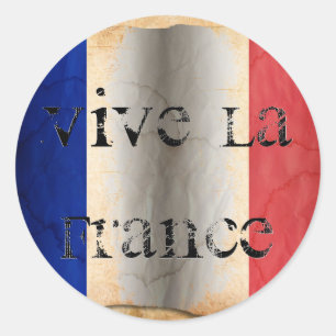 Flagge von Frankreich Klassischer runder Aufkleber