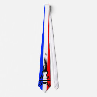 Flagge von Frankreich mit Eiffelturm Krawatte
