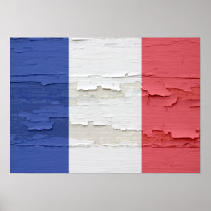 Flagge von Frankreich verwitterte Poster