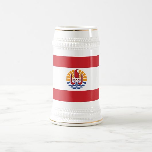 Flagge von Französisch-Polynesien Bierglas (Mittel)