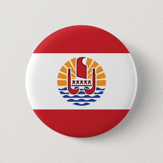 Flagge von Französisch-Polynesien Button (Vorderseite)