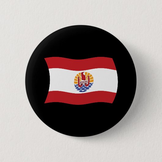 Flagge von Französisch-Polynesien Button (Vorderseite)