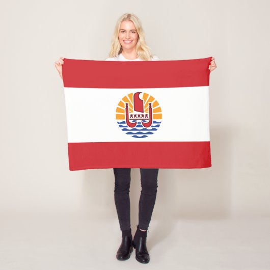 Flagge von Französisch-Polynesien Fleecedecke (Beispiel)