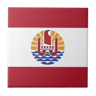 Flagge von Französisch-Polynesien Fliese