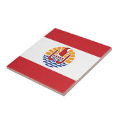 Flagge von Französisch-Polynesien Fliese (Seite)