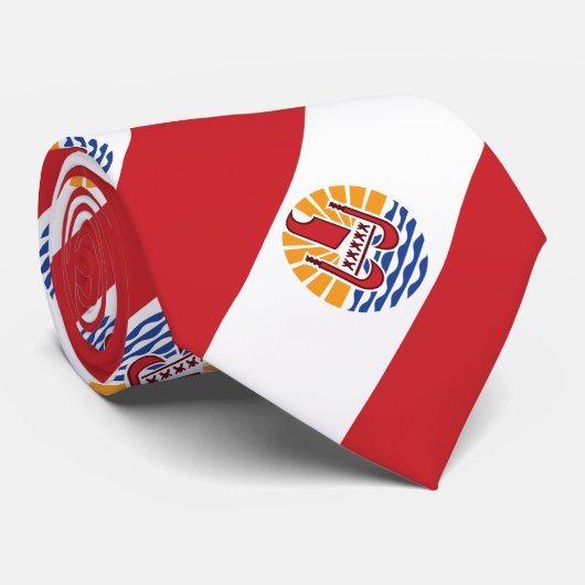 Flagge von Französisch-Polynesien Krawatte (Gerollt)