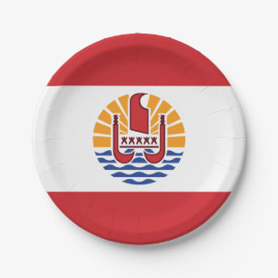 Flagge von Französisch-Polynesien Pappteller