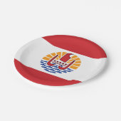 Flagge von Französisch-Polynesien Pappteller (Schrägansicht)
