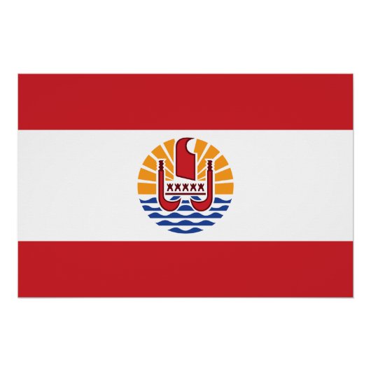 Flagge von Französisch-Polynesien Poster (Vorderseite)