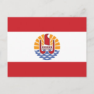Flagge von Französisch-Polynesien Postkarte