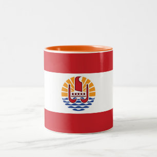 Flagge von Französisch-Polynesien Zweifarbige Tasse