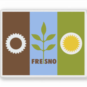 Flagge von Fresno, Kalifornien Aufkleber