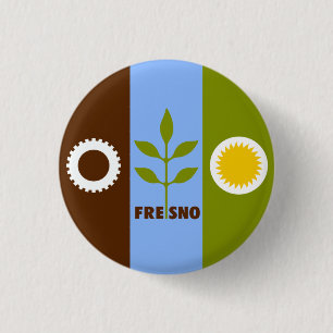 Flagge von Fresno, Kalifornien Button