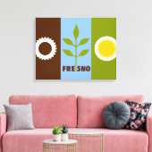 Flagge von Fresno (Kalifornien) Leinwanddruck (Insitu (Wohnzimmer))