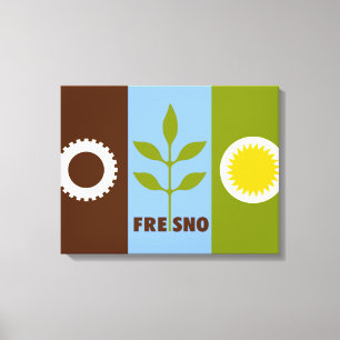 Flagge von Fresno (Kalifornien) Leinwanddruck