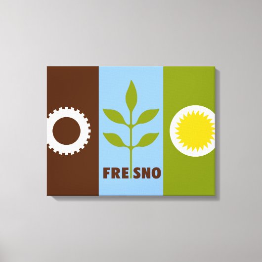 Flagge von Fresno (Kalifornien) Leinwanddruck (Vorderseite)