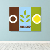 Flagge von Fresno (Kalifornien) Leinwanddruck (Insitu (Holzboden))