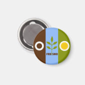 Flagge von Fresno, Kalifornien Magnet (Vorderseite/Rückseite)