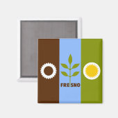 Flagge von Fresno (Kalifornien) Magnet (Vorderseite/Rückseite)