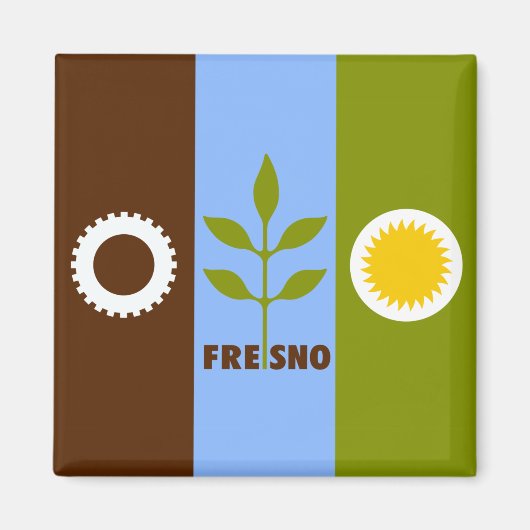 Flagge von Fresno (Kalifornien) Magnet (Vorne)