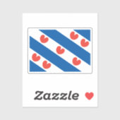 Flagge von Friesland Aufkleber (Blatt)
