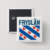 Flagge von Friesland Button (Vorne & Hinten)