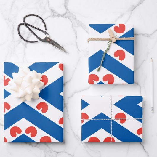 Flagge von Friesland Geschenkpapier Set (Vorderseite)