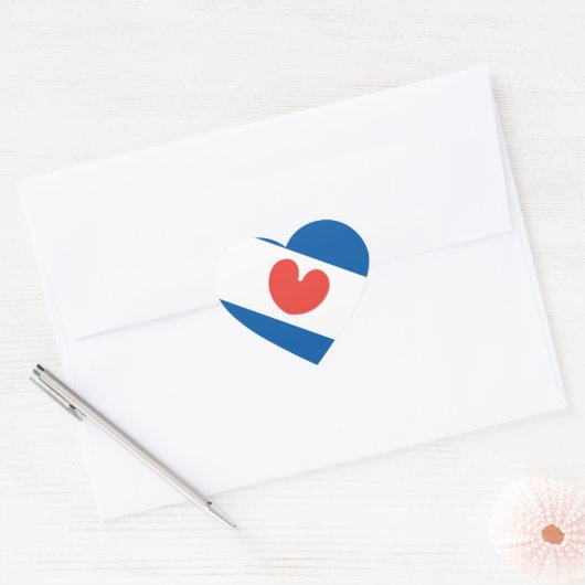 Flagge von Friesland Herz-Aufkleber (Umschlag)