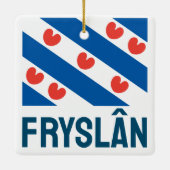 Flagge von Friesland Keramikornament (Rückseite)