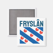 Flagge von Friesland Magnet (Vorderseite/Rückseite)