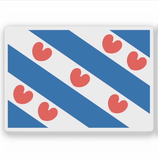 Flagge von Friesland, Niederlande Aufkleber (Vorderseite)