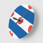 Flagge von Friesland Runde Wanduhr (Winkel)