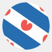 Flagge von Friesland Runder Aufkleber (Vorderseite)