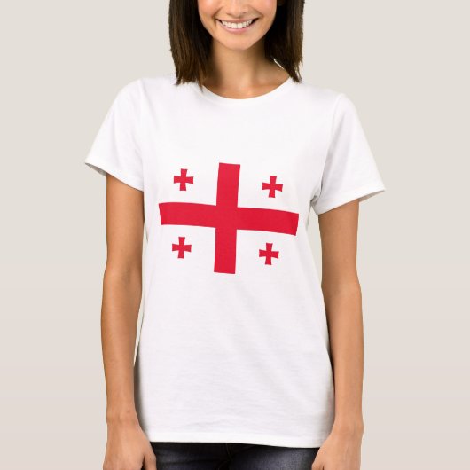Flagge von Georgia (Land) T-Shirt (Vorderseite)