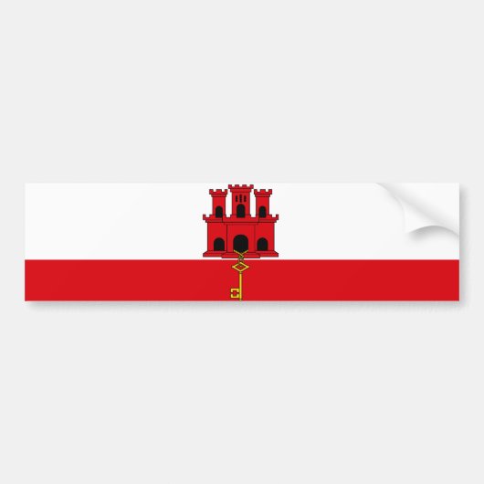 Flagge von Gibraltar Autoaufkleber (Vorne)