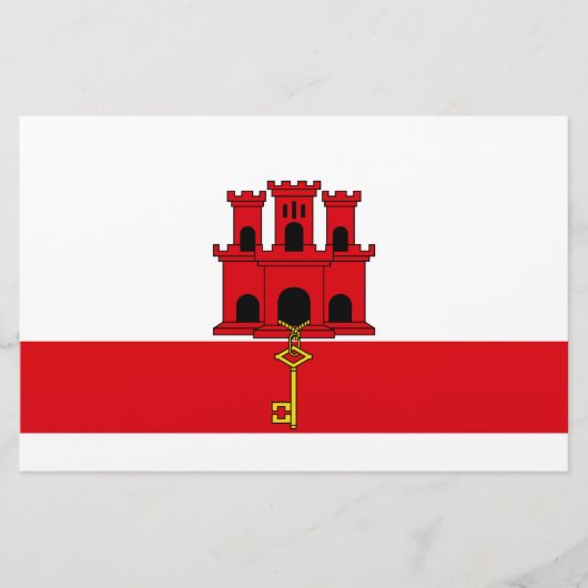 Flagge von Gibraltar Briefpapier (Vorderseite)