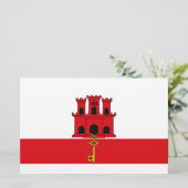 Flagge von Gibraltar Briefpapier (Stehend Vorderseite)