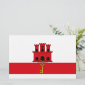 Flagge von Gibraltar Briefpapier (Stehend Vorderseite)