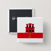 Flagge von Gibraltar Button (Vorne & Hinten)