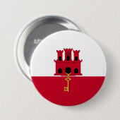 Flagge von Gibraltar Button (Vorne & Hinten)