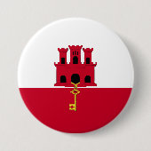 Flagge von Gibraltar Button (Vorderseite)