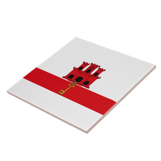Flagge von Gibraltar Fliese (Seite)