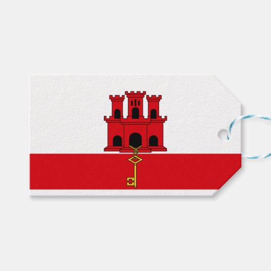 Flagge von Gibraltar Geschenkanhänger (Vorderseite (Horizontal))