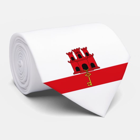 Flagge von Gibraltar Krawatte (Gerollt)