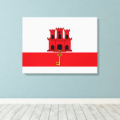 Flagge von Gibraltar Leinwanddruck (Insitu (Holzboden))